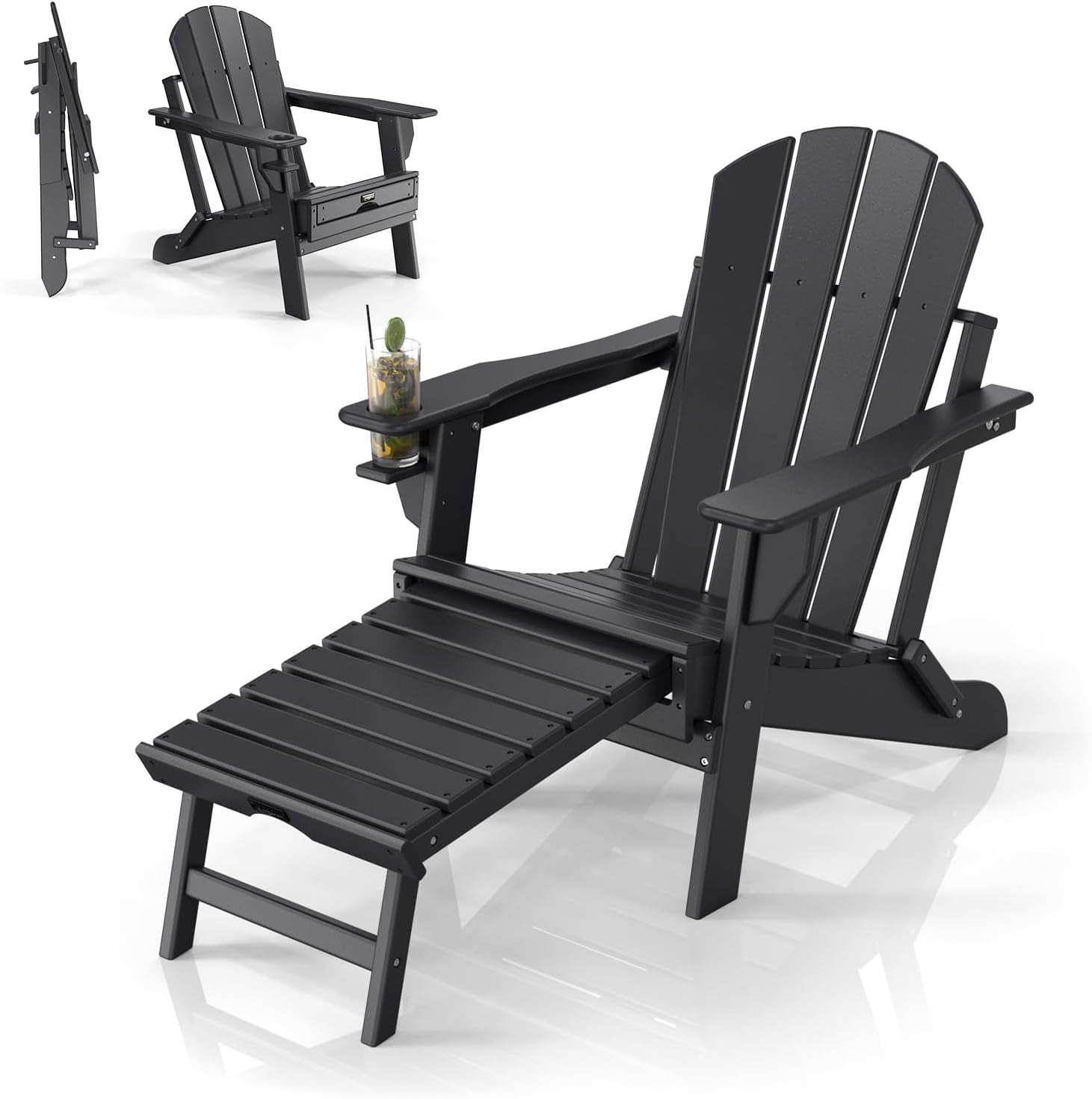 Foldable Plastic HDPE Adirondack Chair Ergonomics Adirondack Chairs