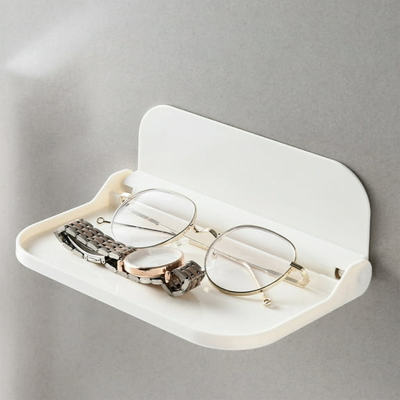 Foldable Plastic Shelf Bathroom Organiser Storage Box Wall Mounted Holder for Toiletries and Essentials