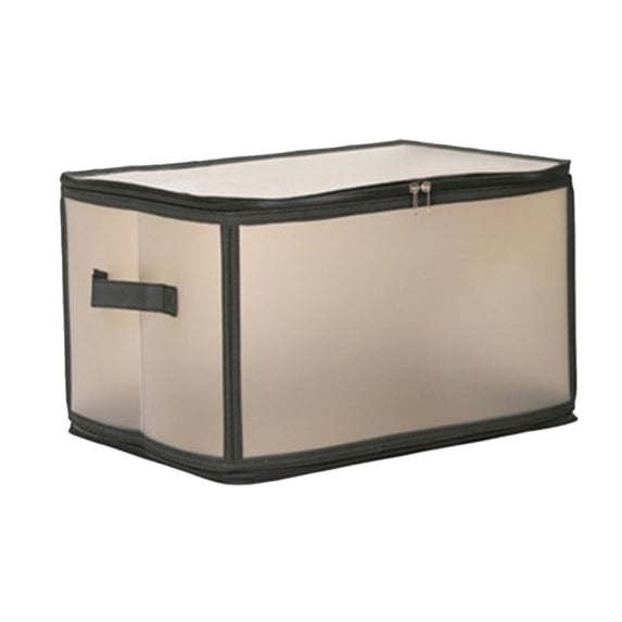 Foldable Plastic Storage Box - Transparent Clothes Organizer Bag, Double Zipper, 7 Sizes, Heavy Duty Collapsible Container for Wardrobe & Closet