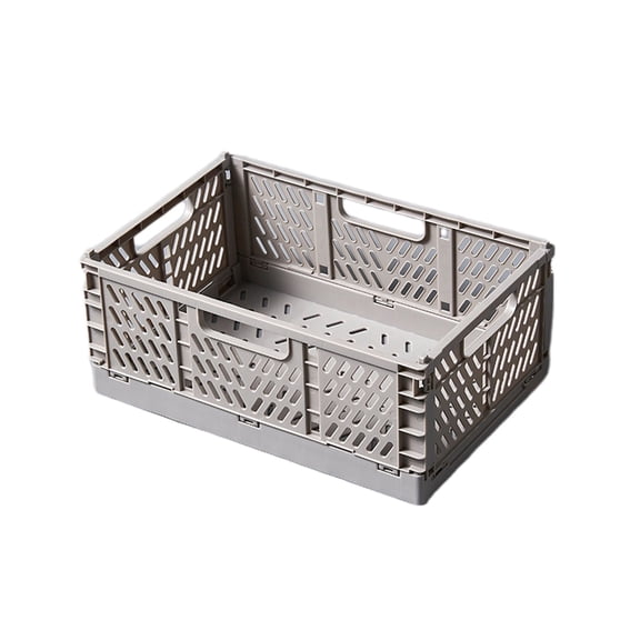 Foldable Plastic Storage Crate , Collapsible Basket with Handles for , Kitchen Pantry , Bathroom , Closet , office , Portable Stackable Storage Bin for Shelves , Drawers , and Travel