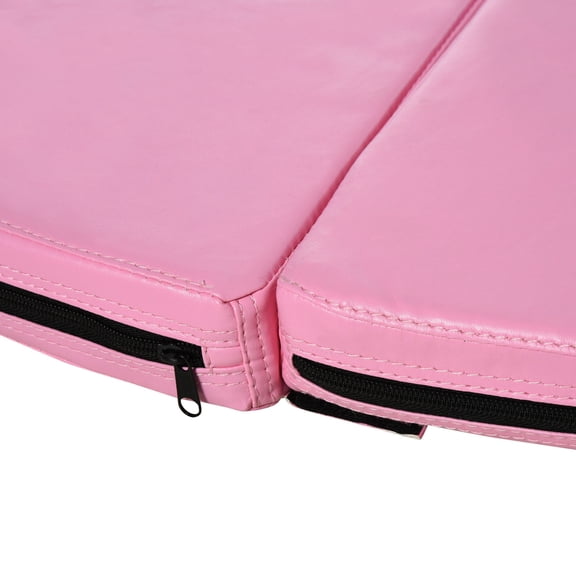 Foldable Pole Dance Mat for Home, 2 Thick Lightweight PVC Dance Mat with Universal Hole, Pink Stripper Pole Mat for Floor Exercise and Stretching, 59 Diameter