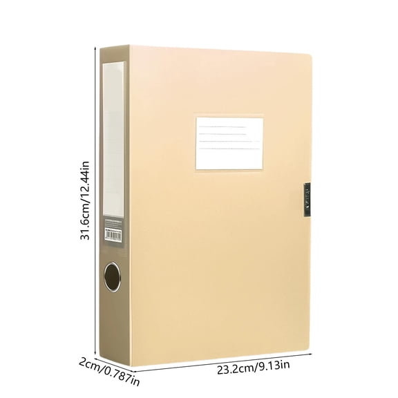 Foldable Polypropylene Document Storage Box with Writable Label Panel, Reinforced File Container with Circular Pull-Tab, Multiple Spine Width Options