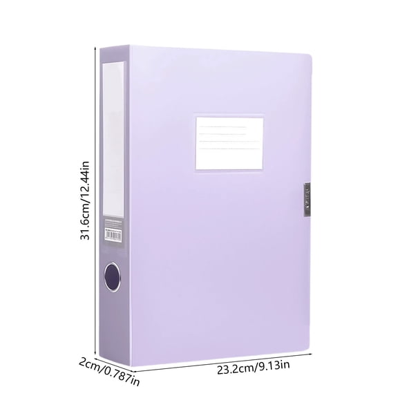 Foldable Polypropylene Document Storage Box with Writable Label Panel, Reinforced File Container with Circular Pull-Tab, Multiple Spine Width Options