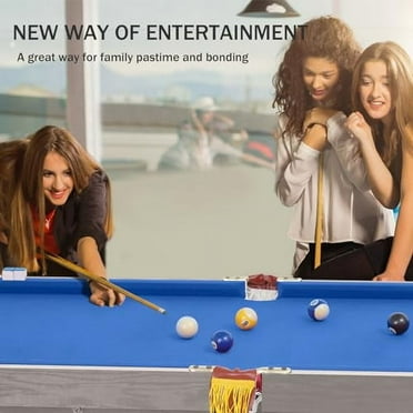 Foldable Pool Table, Portable Folding Billiard Table for Kids and Adults, Indoor Pool Arcade Game Table with 2 Cues, 16 Balls, Triangle, 2 Chalks for Family Game Rooms