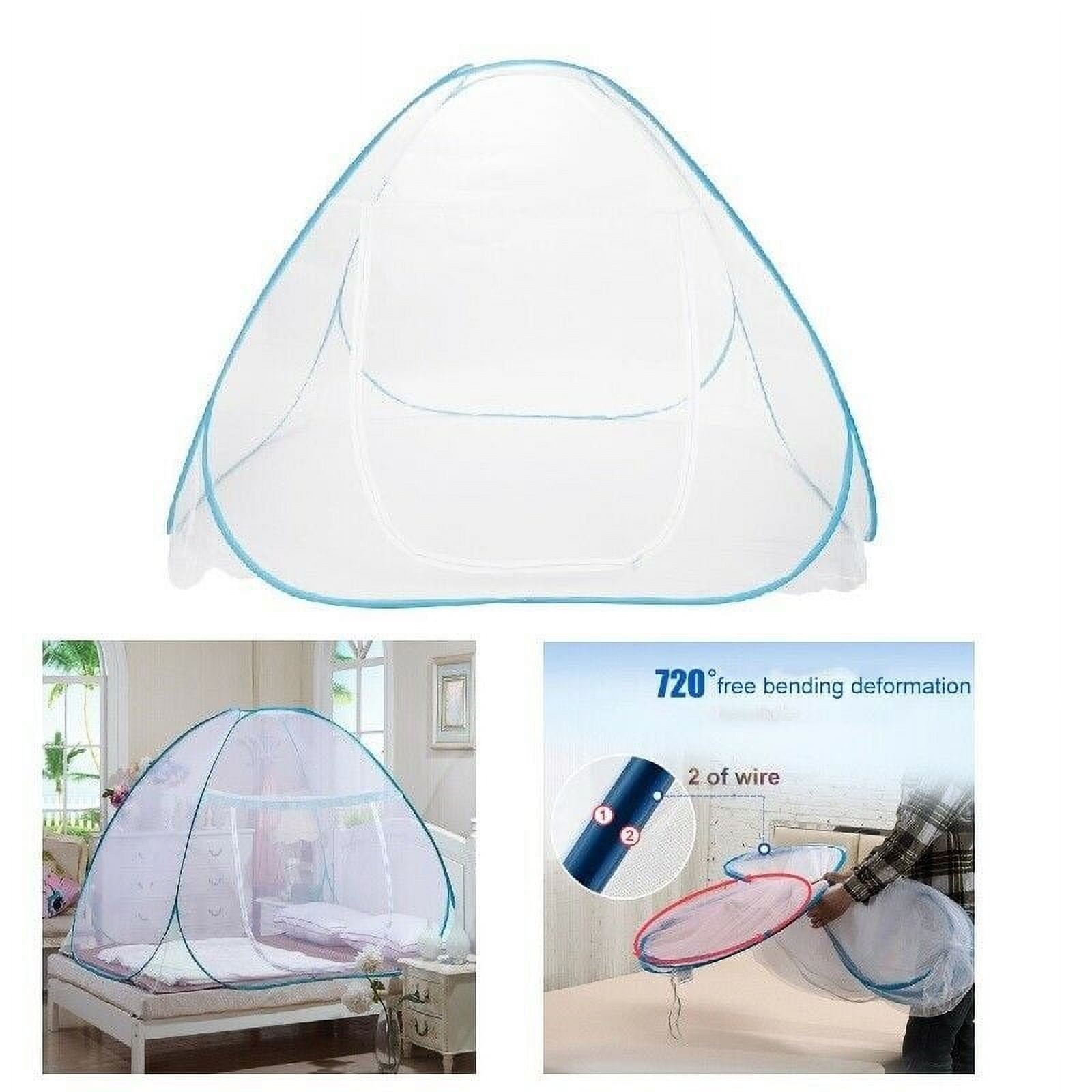 Home Bedroom Mosquito Bug Net Block Easy Pop-Up & Foldable Free Standing  Tent