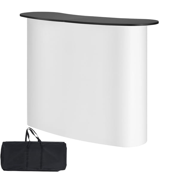 Foldable Pop Up Podium Table with Storage&Bag, Portable Display Booth Counter for Tradeshow Exhibition&Retail Promotion, 51"x18"x37"