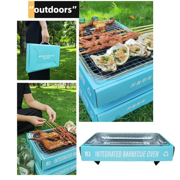 Foldable Portable Alloy Mini BBQ Grill for Camping Picnic Tailgating Backyard Cooking 1-Pack