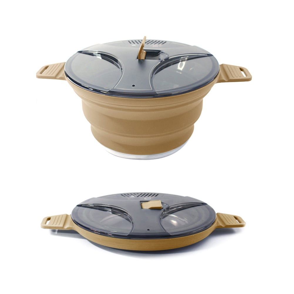 Foldable Portable Camping Cooker Pot Silicone Outdoor Kettle Cookware ...