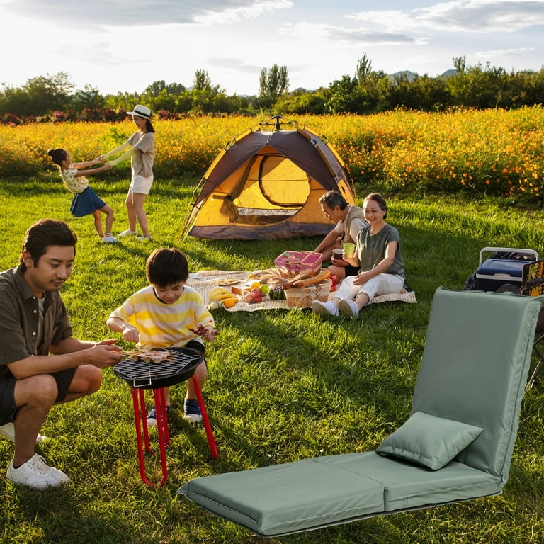 Foldable Portable Chair Camping Chair with Carry Bag for Outdoor Travel  Picnic, 14-Position Adjustable Recliner Lightweight Chair with Back  Support, Multifunctional Floor Chair, No Need to Install 