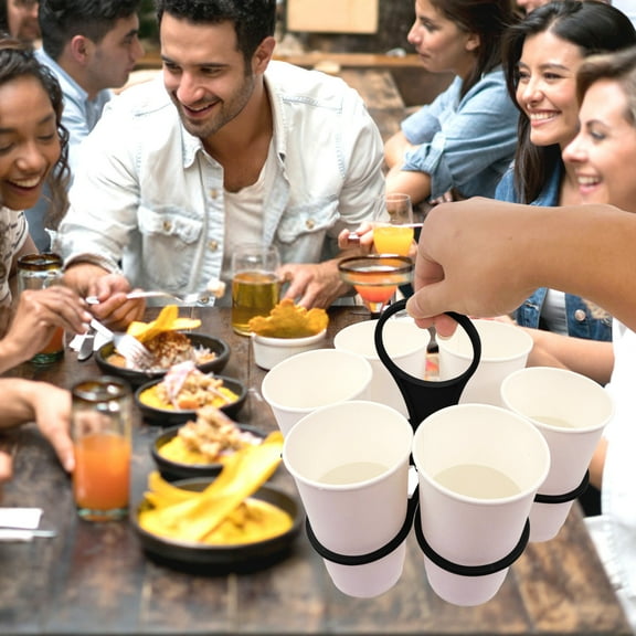 Foldable Portable Cup Caddy Holder with Handle Reusable Sturdy for Hot Drinks Coffee Takeout 6 Cups