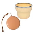 thumbnail image 1 of Foldable Portable Cup with Lid for Travel Camping, Yellow + Brown, 3.3 x 1.4 in, 1 of 9