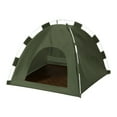 thumbnail image 1 of Foldable Portable Dog House Waterproof Pet Tent Bed Breathable Polyester Soft Cushion Semi Enclosed Removable Washable for Small Animals Indoor Outdoor Garage Porch Travel Use, 1 of 2