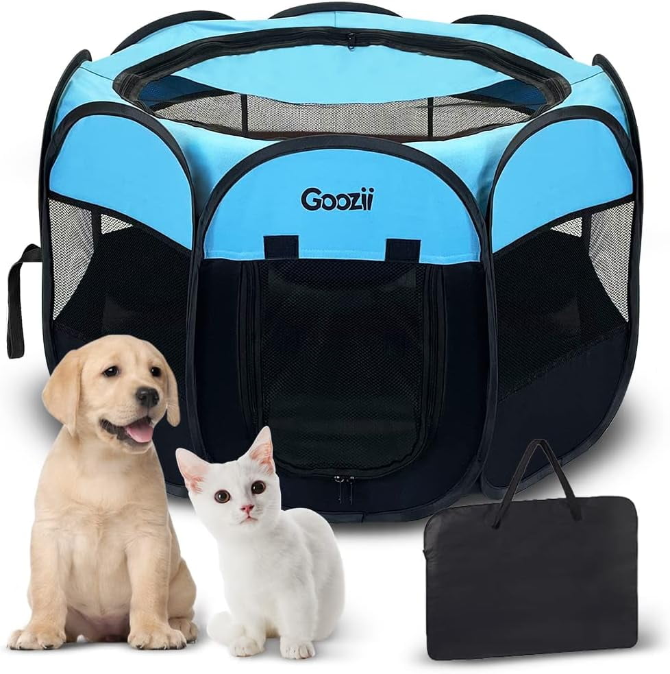 View of Foldable Portable Dog Playpen for Medium Dogs Indoor Outdoor, Big Dog ...