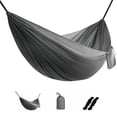 thumbnail image 1 of Foldable Portable Hammock Camping Hanging Hammock with Adjustable Rope Breathable Fabric Swing for Travel Hiking Outoor Garden Patio Beach Yard, 1 of 7