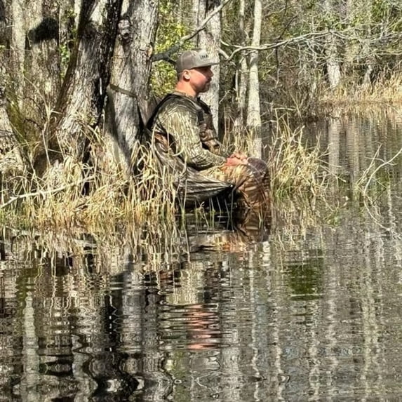 Foldable Portable Low-Profile Hunting Chair, Lightweight Stool with Adjustable Strap for Outdoor Turkey Deer Hunting Camping Fishing