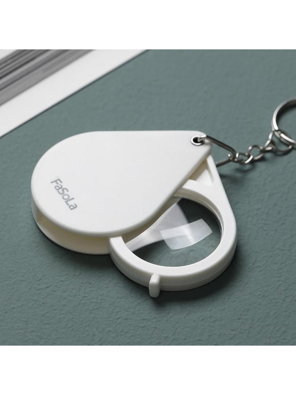 Foldable Portable Magnifying Glass Keychain for Seniors, Featuring HD Lenses and A Hanging Hook, Ideal for Reading