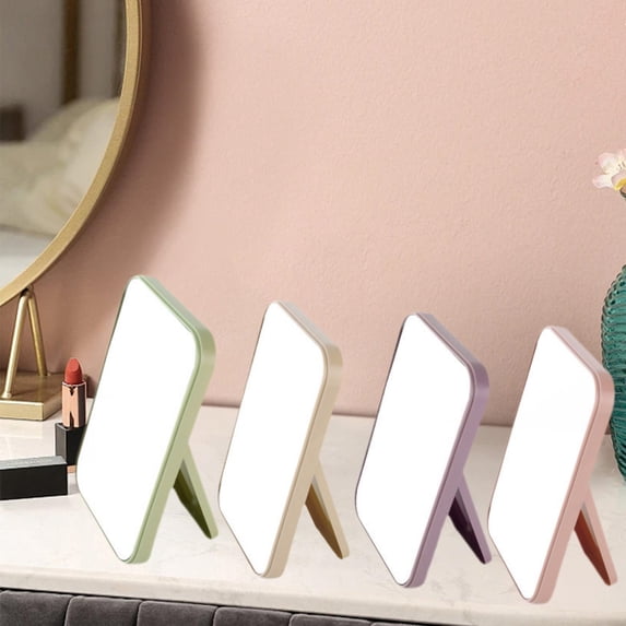 Foldable Portable Makeup Mirror with Stand, Desktop Vanity Mirror for Bedroom Dormitory Travel, Compact Table Mirror for Women