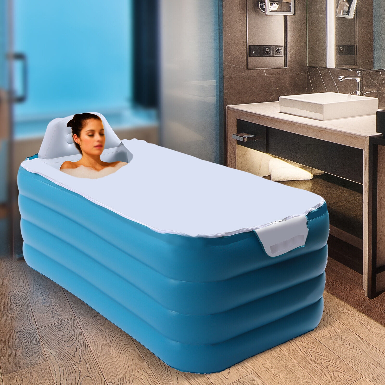 Foldable Portable Modern Automatic Blow Up Bathtub PVC Inflatable Adult Bath Tub