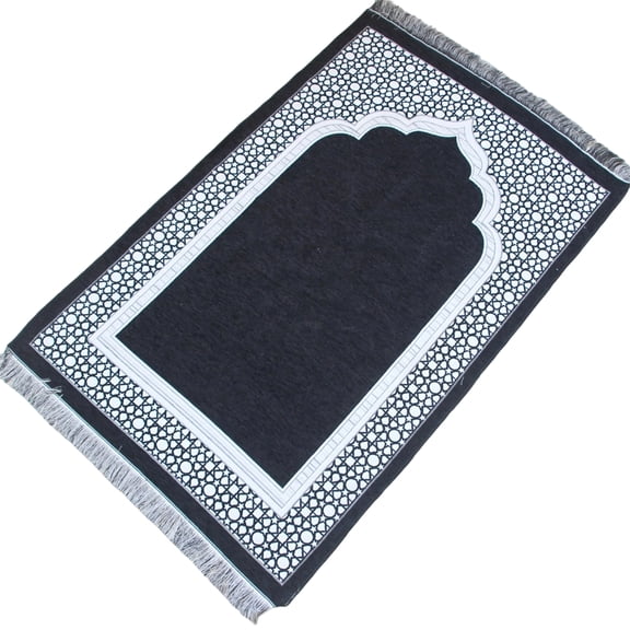 Foldable Portable Prayer Mat Islamics Woven Arabic Pattern Pray Rug Blanket with Tassels For Men Women and Children