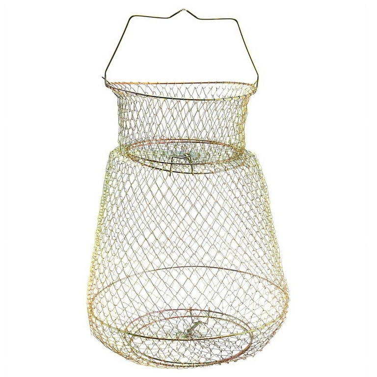 OITTo Steel Wire Fish Baskets, Foldable Fishing Cage Trap Metal Fishing Net  Collapsible Fishing Cage Basket : : Sports & Outdoors