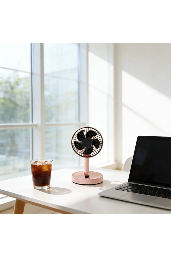 Foldable Portable Table Fan USB Rechargeable Desktop Cooling Fan Adjustable Speed Compact Travel Fan Strong Airflow Quiet Operation For Dorm Office Camping Outdoor Travel Summer Use