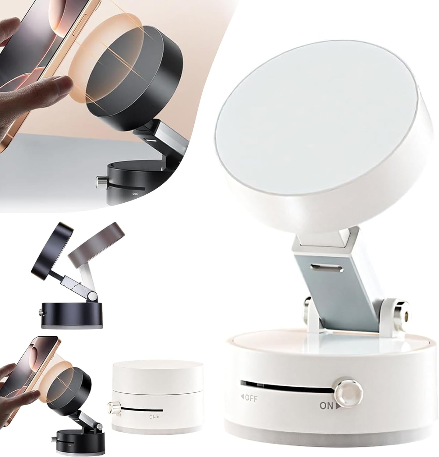 Foldable Portable Vacuum Magnetic Cell Phone Holder, Double-Sided ...