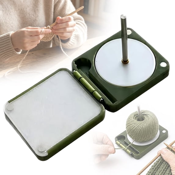 Foldable Portable Yarn Ball Holder, Rotating Spool Yarn Dispenser with Needle Storage Slot, Anti-Tangle Knitting Crochet Yarn Spinner for DIY Craft Sewing Knitting Project Handcraft Supplies