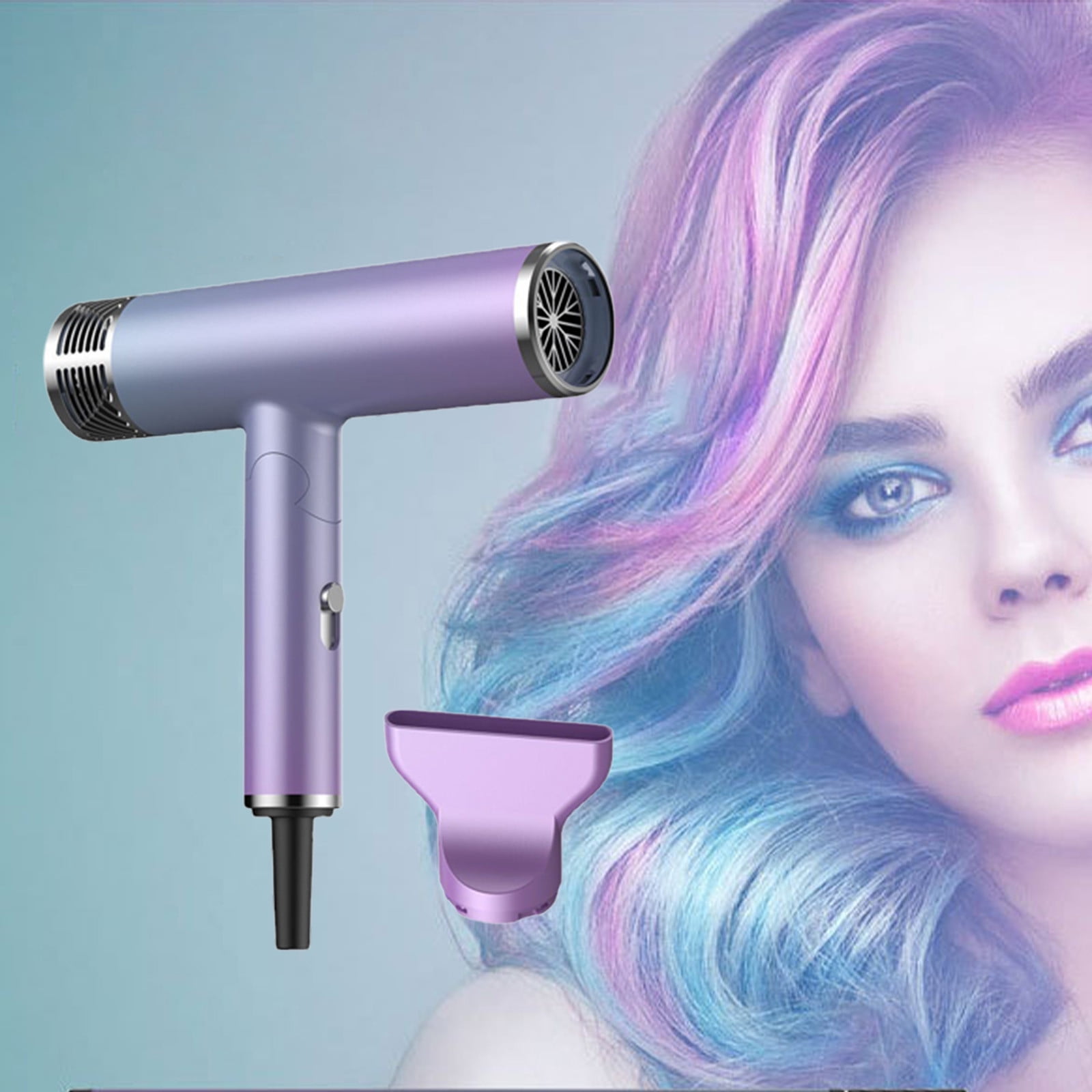 Foldable Professional Ionic Hair Dryer, Portable Blow Dryer with Diffuser Attachment