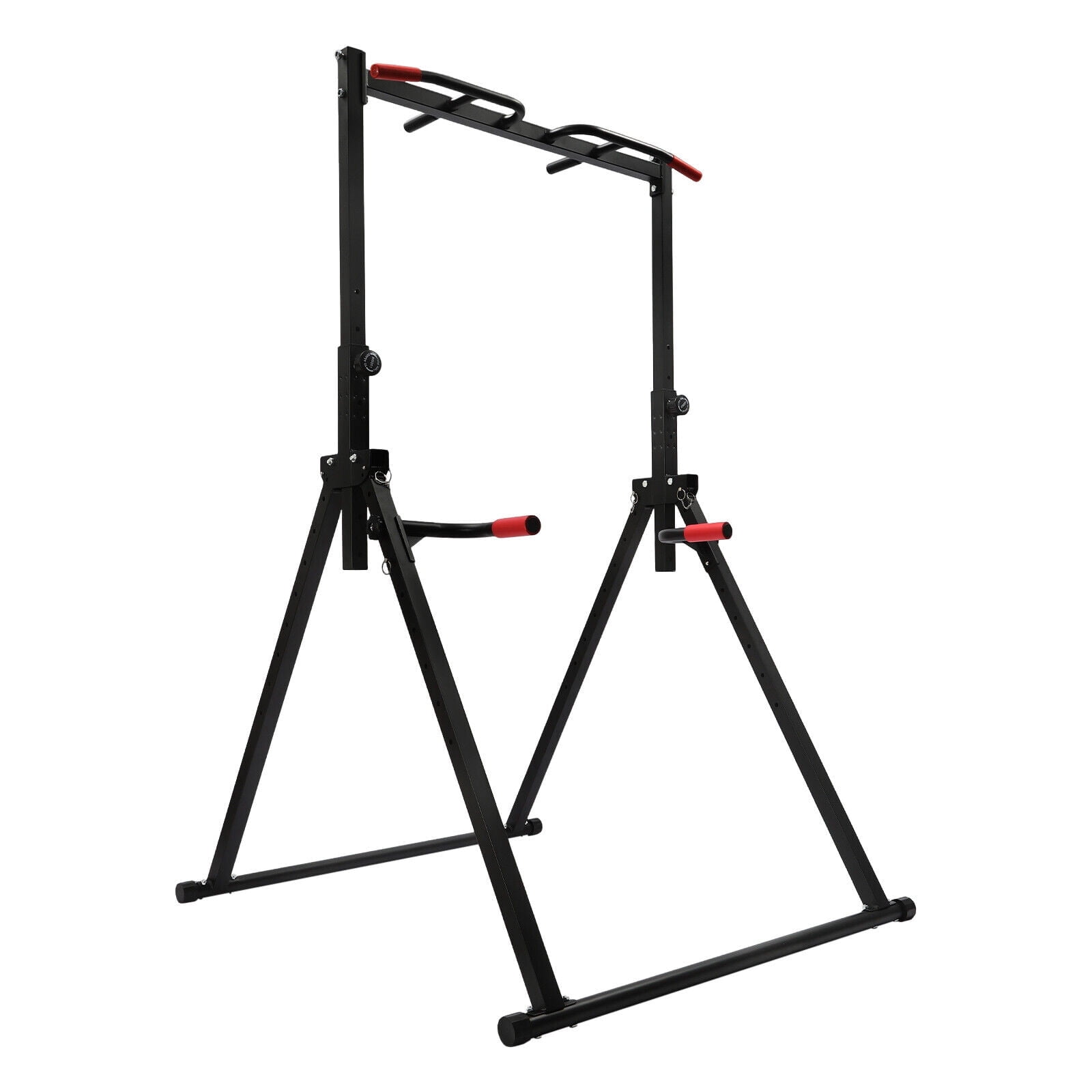 Foldable Pull Up Station with 440lbs Capacity Expandable Gymnastics Bars Pull Up Bar Adjustable Height Home Pull Up Bar Power Tower with Triangular Structure for Home Fitness