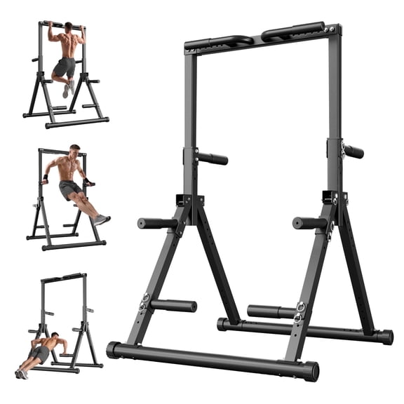 PULSE360 Foldable Pull Up Bar Free Standing, Power Tower Pull Up Bar Dip Station Strength Training Workout Equipment For Home Gym 480 LBS Weight Capacity