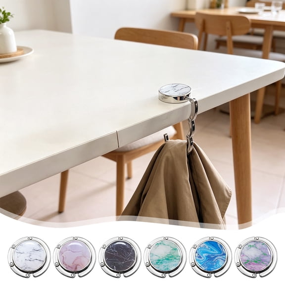 Foldable Purse Hook for Table,Space-Saving Compact Round Folding Hanger,Handbag Storage Folding Decor Table Hook For Umbrella,Women's Bag Handbag Hanger Holder,Kitchen Bathroom Towel Hanger