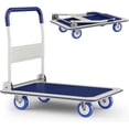thumbnail image 1 of Foldable Push Cart Dolly | 660 lbs. Capacity | Heavy Duty Moving Platform Hand Truck with Swivel Wheels | Small Flatbed Cart | Space Saving Push Handle-b6, 1 of 7