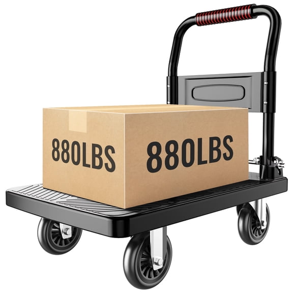 Foldable Push Cart Platform Cart,Moving Platform Hand Truck,Foldable for Easy Storage and 360 Degree Swivel Silent Wheel(780LBS).