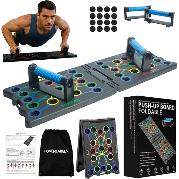 Foldable Push-up Board | Workout Equipment for Strength Training & Bodyweight Exercises Fitness Men Women Portable Exercise Home Gym Calisthenics