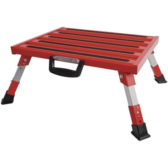 Foldable RV Step Stool, Portable Aluminum Platform with Anti-Slip ...