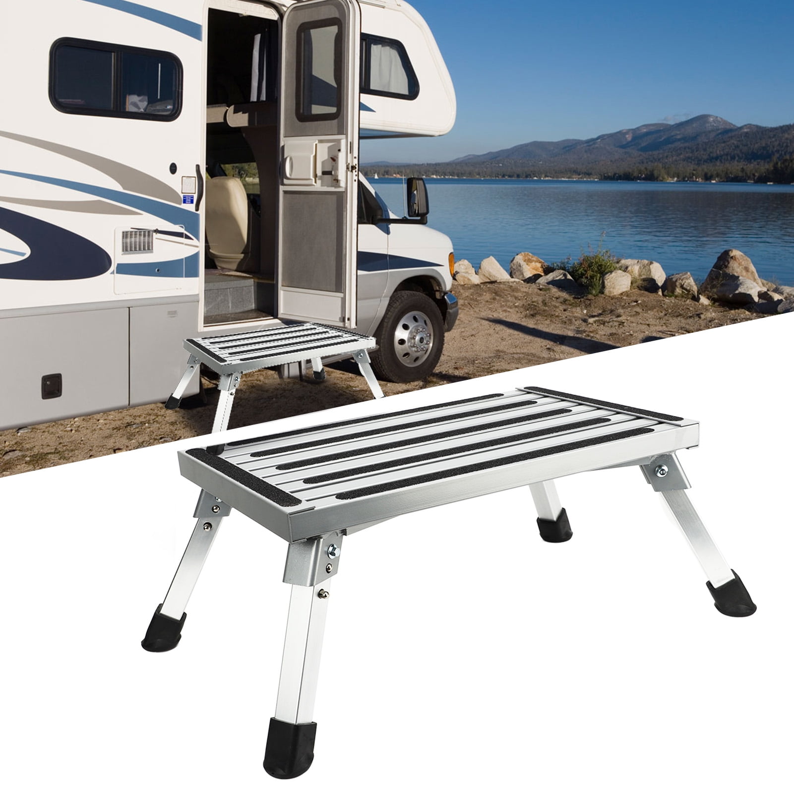 Foldable RV Step Stool, RV Step Stool Aluminum Alloy Stable For SUV For