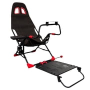 Foldable Racing Simulator Cockpit with Seat, Steering Wheel Mount, Adjustable Pedal Spacing, Supports Popular Racing Wheels