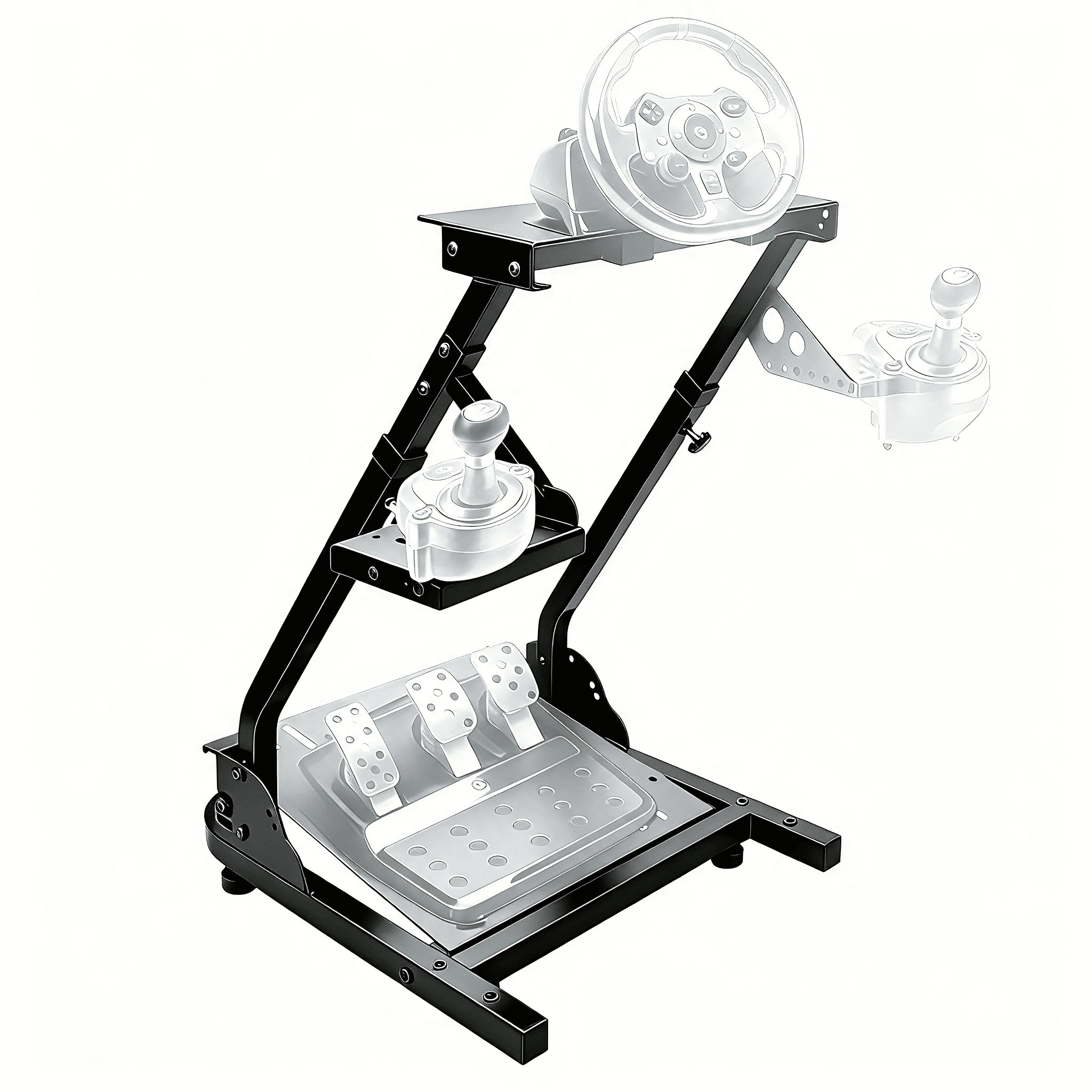 Sim Racing Globes Foldable Racing Wheel Stand with Gear Shifter Mount, Height Adjustable ...