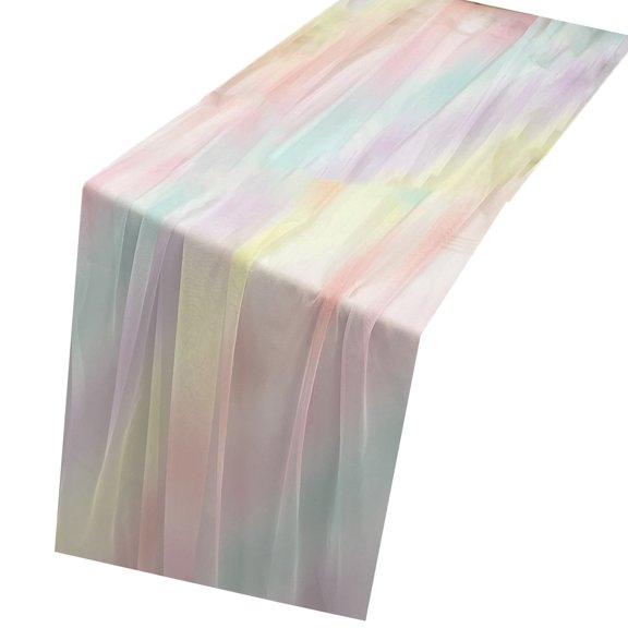 Foldable Rainbow Table Cover, Sturdy Polyester for Birthdays, Easy-Clean Spillproof Outdoor/Indoor Use