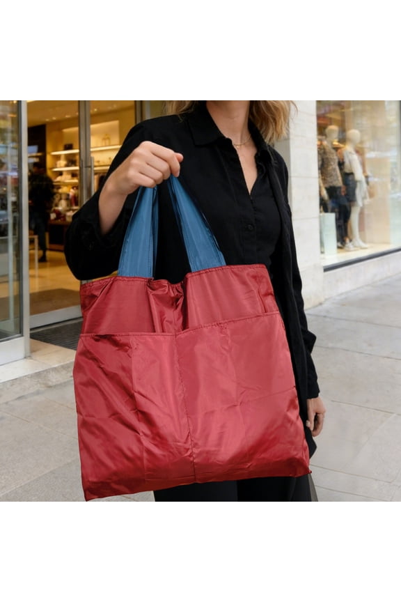 Foldable Reusable Shopping Bags kitchen reusable grocery bags Washable nylon Bags in Pocket