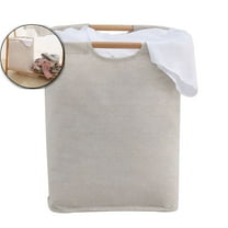 Foldable Rolling Laundry Basket, Portable Skinny Hamper Organizer, Collapsible Fabric Dirty Clothes Bin for Home Bedroom Bathroom Travel