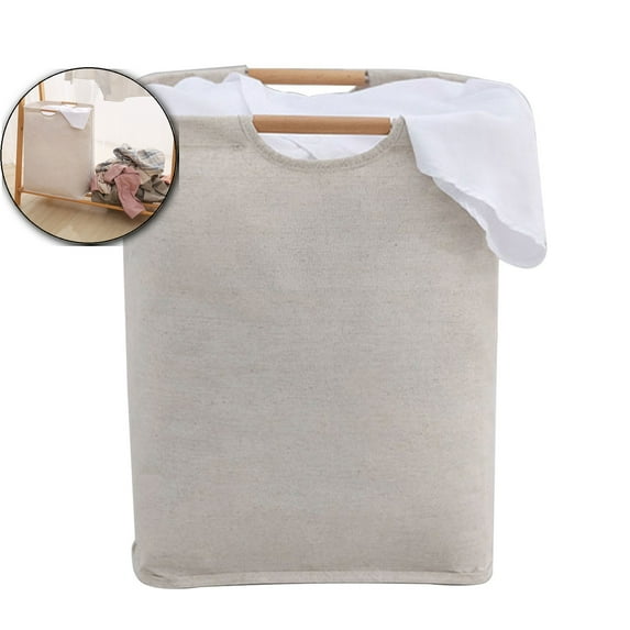 Foldable Rolling Laundry Basket, Portable Skinny Hamper Organizer, Collapsible Fabric Dirty Clothes Bin for Home Bedroom Bathroom Travel