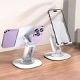 thumbnail image 1 of Foldable Rotating Aluminum Alloy Cell Phone Desktop Stand, Multi-Functional Adjustable Universal Smartphone Holder with Heavy Duty Metal Base, 1 of 4