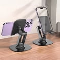 thumbnail image 1 of Foldable Rotating Aluminum Alloy Cell Phone Desktop Stand, Multi-Functional Adjustable Universal Smartphone Holder with Heavy Duty Metal Base, 1 of 4