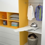 Foldable Rotation Ironing Board, Built-in Cabinet Space-Saving 180 Swivel Wall Mounted Ironing Board with Heat Resistant Cover White