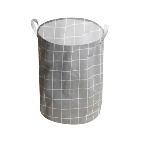 Foldable Round Laundry Hamper, 17.7X13.7" Large Laundry Baskets with Handles, Cylindric Canvas Fabric Storage Basket, Collapsible Clothes Storage Basket, Dirty Clothes Bin, Wash Clothing Hamper