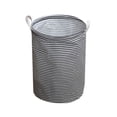 thumbnail image 1 of Foldable Round Laundry Hamper, 17.7X13.7" Large Laundry Baskets with Handles, Cylindric Canvas Fabric Storage Basket, Collapsible Clothes Storage Basket, Dirty Clothes Bin, Wash Clothing Hamper, 1 of 5