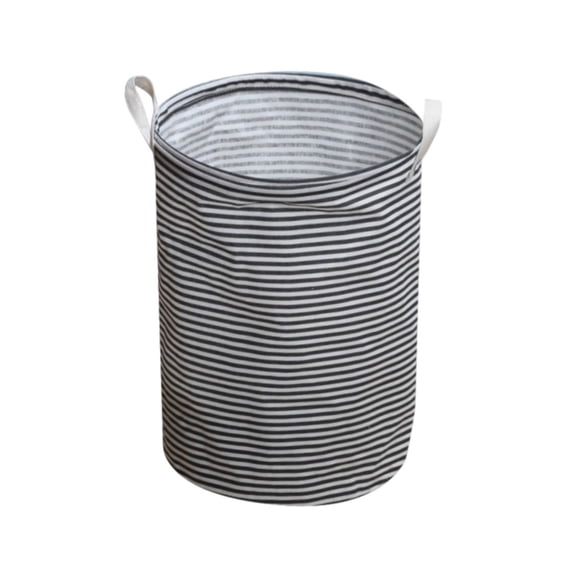 Foldable Round Laundry Hamper, 17.7X13.7" Large Laundry Baskets with Handles, Cylindric Canvas Fabric Storage Basket, Collapsible Clothes Storage Basket, Dirty Clothes Bin, Wash Clothing Hamper