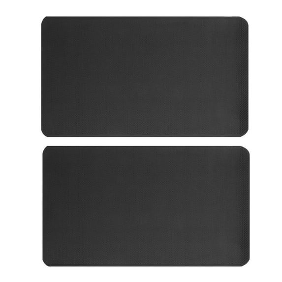 Foxnovo Foldable Nbr Treadmill Mat Black for Home Quiet Workouts 2Pcs