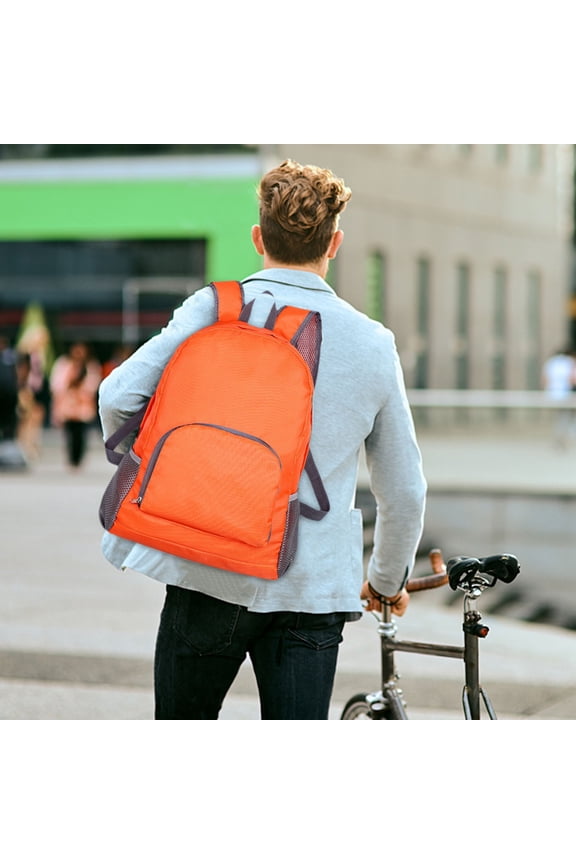 Foldable Rucksack,Lightweight Portable Outdoor Backpack for Hiking, Camping, Cycling and Daily Sports Travel,Orange